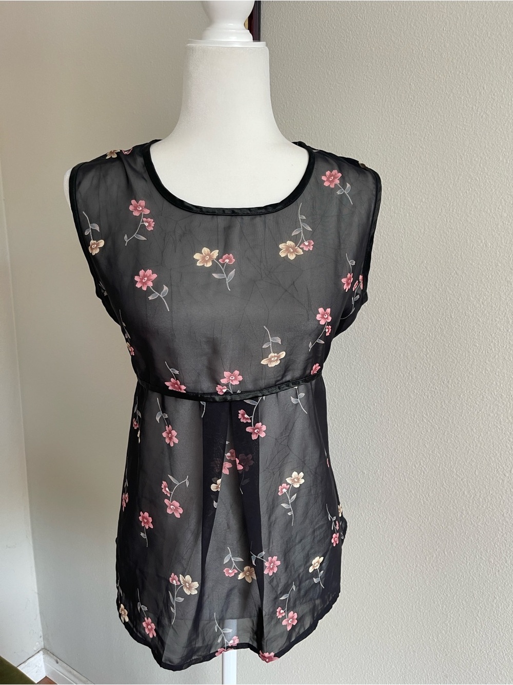 Black Floral Sheer Blouse - Elegant Women's Top